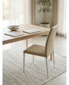 Sandfarbener Edelstahl-Tischstuhl - 44x54x94 cm