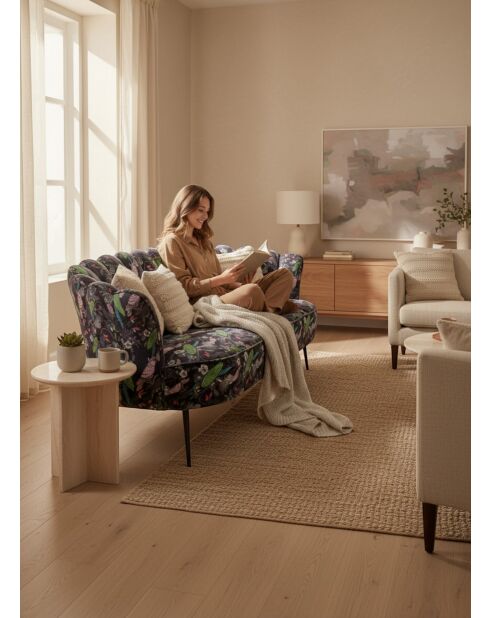 Veelkleurige bank met papegaaienkroon - 192x80x82 cm