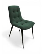 Engelse groene gestoffeerde dresscodestoel - 47x60x84 cm