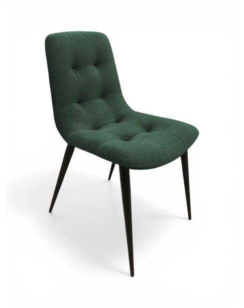 Engelse groene gestoffeerde dresscodestoel - 47x60x84 cm