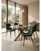 Engelse groene gestoffeerde dresscodestoel - 47x60x84 cm