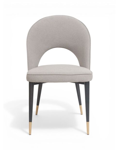 Chaise Adèle gris chiné bouclé - 47x52x87 cm