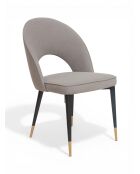 Chaise Adèle gris chiné bouclé - 47x52x87 cm