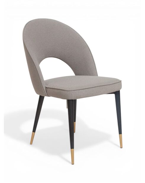 Chaise Adèle gris chiné bouclé - 47x52x87 cm