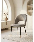 Chaise Adèle gris chiné bouclé - 47x52x87 cm