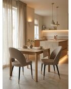 Chaise Adèle gris chiné bouclé - 47x52x87 cm