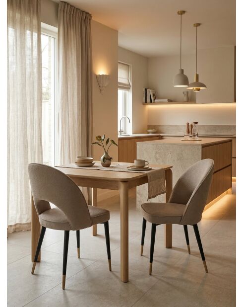 Chaise Adèle gris chiné bouclé - 47x52x87 cm