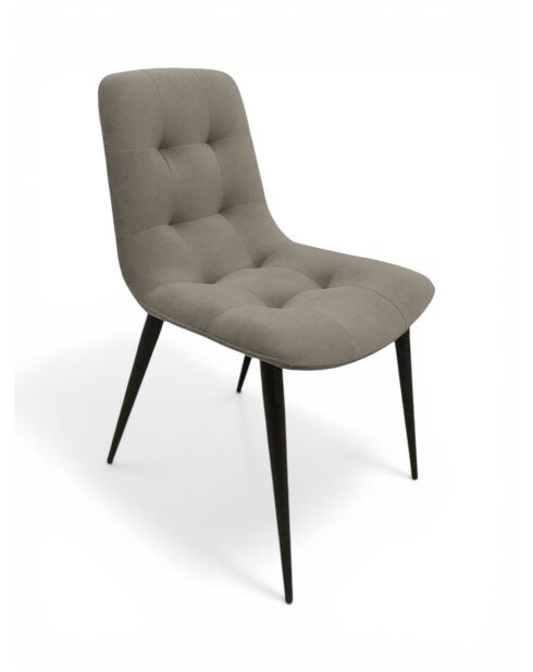 Chaise Dress Code capitonnée gris perle - 47x60x84 cm