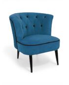 Schicker gepolsterter Sessel in Entenblau - 68x66x70 cm