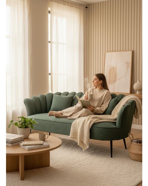 Sofá corona verde oliva - 192x80x82 cm