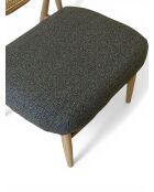 Liegestuhl aus Gummiholz und gesprenkeltem grauem Rattan - 63x70x74 cm