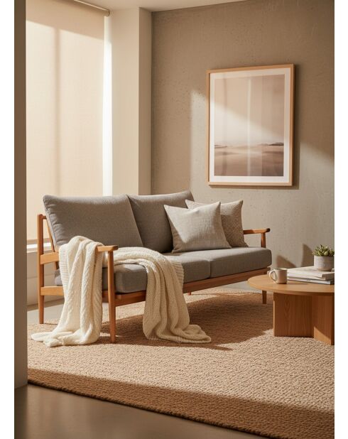 Canapé Bois gris souris - 138x81x76 cm