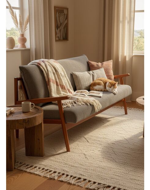 Canapé Bois gris souris - 138x81x76 cm