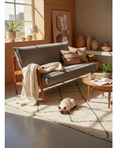 Sofá Mouse de madera gris - 138x81x76 cm