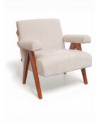 Fauteuil Bois Vintage beige - 69x75x77 cm