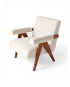 Fauteuil Bois Vintage beige - 69x75x77 cm