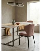 Stuhl Venus aus puderrosafarbenem Stoff - 51x55x78 cm