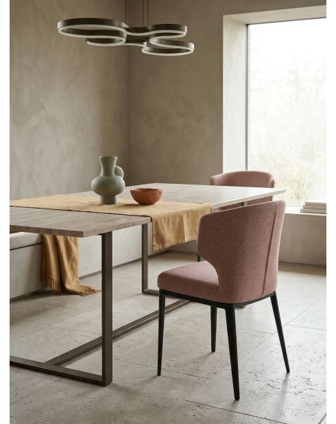 Stuhl Venus aus puderrosafarbenem Stoff - 51x55x78 cm