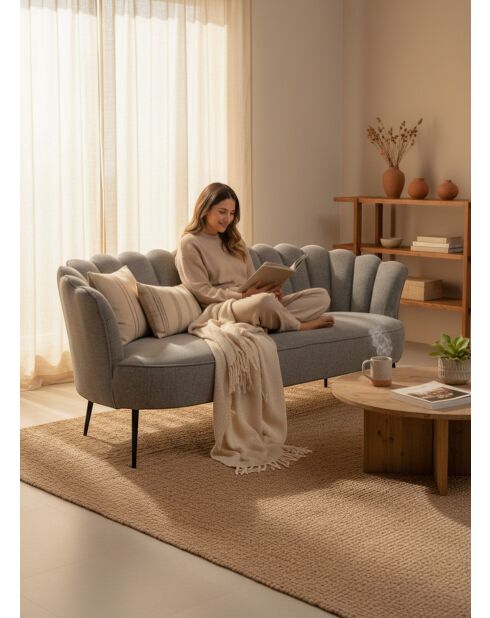 Sofá corona gris grafito - 192x80x82 cm