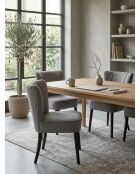 Sedia da tavolo triangolare patchwork grigia - 53x58x84 cm