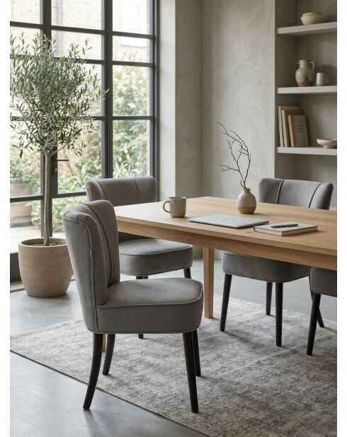 Sedia da tavolo triangolare patchwork grigia - 53x58x84 cm