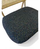 Chaise Lounge en hévéa et rotin noir moucheté - 63x70x74 cm