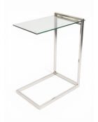 Roestvrijstalen bijzettafel zilverglas - 30x45x60 cm