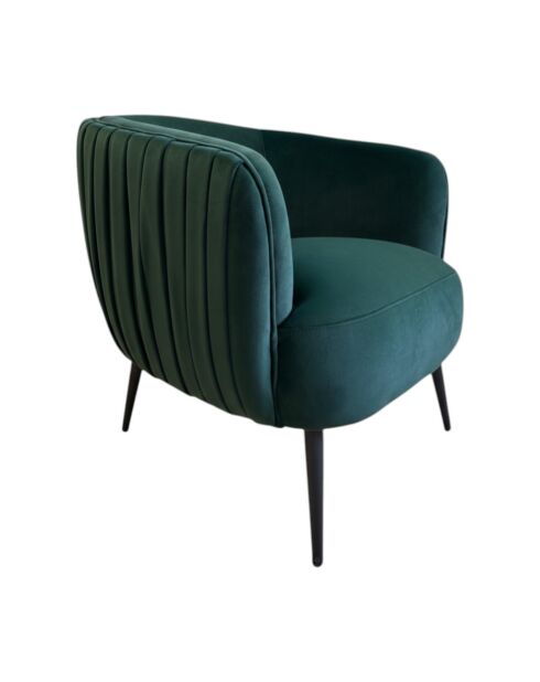 Bosgroene fauteuil met plisséeffect - 77x80x74 cm