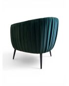 Bosgroene fauteuil met plisséeffect - 77x80x74 cm