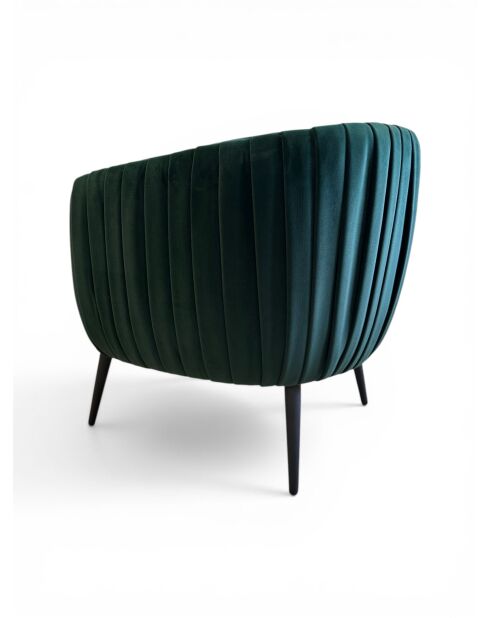 Bosgroene fauteuil met plisséeffect - 77x80x74 cm