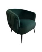 Bosgroene fauteuil met plisséeffect - 77x80x74 cm