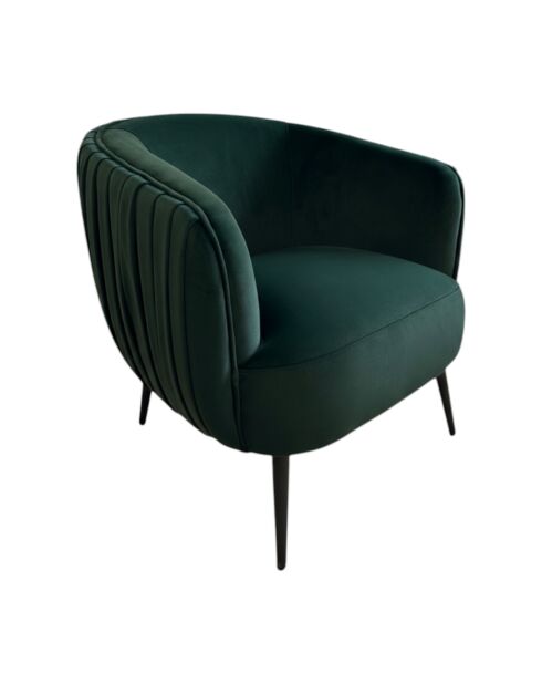 Bosgroene fauteuil met plisséeffect - 77x80x74 cm