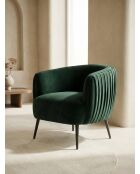 Bosgroene fauteuil met plisséeffect - 77x80x74 cm