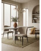 Stuhl Venus aus beigem Stoff - 51x55x78 cm