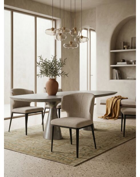 Stuhl Venus aus beigem Stoff - 51x55x78 cm