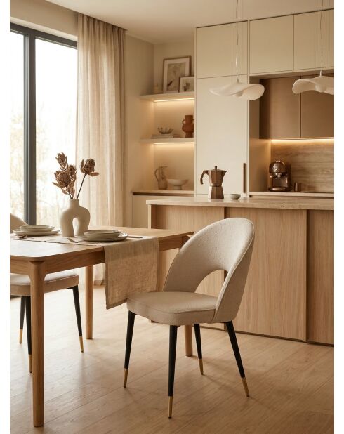 Cremefarbener Stuhl Adèle - 47x52x87 cm