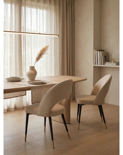 Cremefarbener Stuhl Adèle - 47x52x87 cm