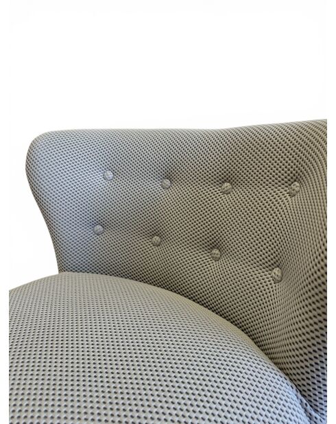 Swallow's Nest Sessel aus grauem Netzstoff aus Leinen - 78x79x73 cm