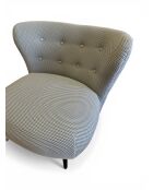 Swallow's Nest Sessel aus grauem Netzstoff aus Leinen - 78x79x73 cm