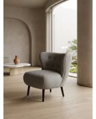 Swallow's Nest Sessel aus grauem Netzstoff aus Leinen - 78x79x73 cm