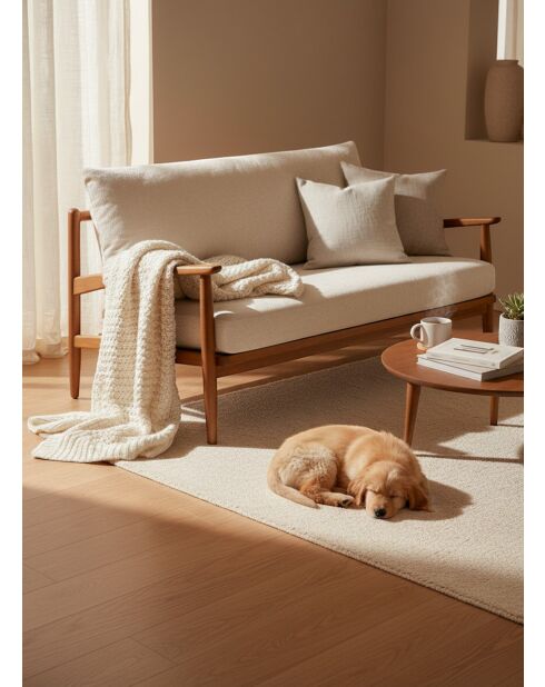 Canapé Bois beige - 138x81x76 cm