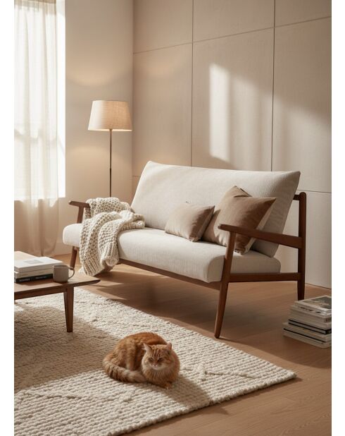 Canapé Bois beige - 138x81x76 cm