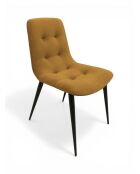 Mosterdgele gestoffeerde dresscodestoel - 47x60x84 cm