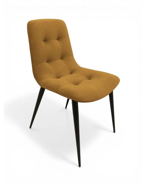 Mosterdgele gestoffeerde dresscodestoel - 47x60x84 cm