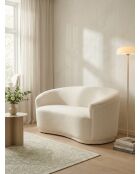 Canapé 2 Places tissu bouclé écru bouclé - 148x73x77,5 cm