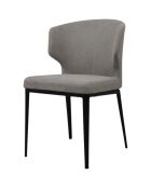 Chaise Venus en tissu gris clair - 51x55x78 cm