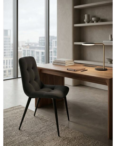 Gestoffeerde zwarte stoel Dress Code - 47x60x84 cm