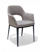 Sedia Mercure con braccioli grigio chiaro - 62x50x81 cm