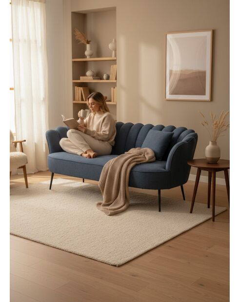 Canapé Couronne bleu marine - 192x80x82 cm