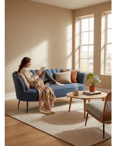 Canapé Couronne bleu marine - 192x80x82 cm